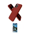 ieg™ iPhone 12 Pro Max Kılıf Kozmos Yansıma Özel Seri - Siyah 34D Izgaralı Cam