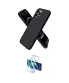 ieg™ iPhone 12 Pro Max Kılıf Kozmos Yansıma Özel Seri - Siyah 3D Antistatik Cam Ekran Koruyucu