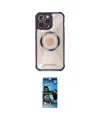ieg™ iPhone 12 Pro Max Kılıf Kutup Modern - Siyah 34D Izgaralı Cam