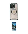 ieg™ iPhone 12 Pro Max Kılıf Kutup Modern - Siyah 34D Izgaralı Cam