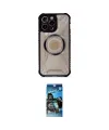 ieg™ iPhone 12 Pro Max Kılıf Kutup Modern - Siyah 34D Izgaralı Cam