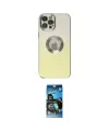 ieg™ iPhone 12 Pro Max Kılıf Kutup Yansıma Özel Seri - Siyah 34D Izgaralı Cam