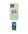 ieg™ iPhone 12 Pro Max Kılıf Kutup Yansıma Özel Seri - Siyah 34D Izgaralı Cam