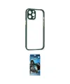 ieg™ iPhone 12 Pro Max Kılıf Nova Asil Özel Seri - Siyah 34D Izgaralı Cam