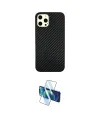 ieg™ iPhone 12 Pro Max Kılıf Nova Çizgi - Siyah 3D Antistatik Cam Ekran Koruyucu