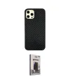 ieg™ iPhone 12 Pro Max Kılıf Nova Çizgi - Siyah Bilvis Hayalet Cam Ekran Koruyucu