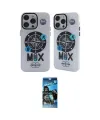 ieg™ iPhone 12 Pro Max Kılıf Nova Doku Koleksiyonu - Siyah 34D Izgaralı Cam