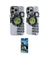 ieg™ iPhone 12 Pro Max Kılıf Nova Doku Koleksiyonu - Siyah 34D Izgaralı Cam