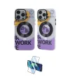 ieg™ iPhone 12 Pro Max Kılıf Nova Doku Koleksiyonu - Siyah 3D Antistatik Cam Ekran Koruyucu
