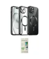ieg™ iPhone 12 Pro Max Kılıf Nova Işık Özel Seri - Siyah 20D Premium Cam Ekran Koruyucu