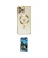 ieg™ iPhone 12 Pro Max Kılıf Nova Işık Özel Seri - Siyah 34D Izgaralı Cam