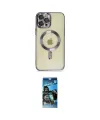 ieg™ iPhone 12 Pro Max Kılıf Nova Işık Özel Seri - Siyah 34D Izgaralı Cam
