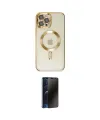 ieg™ iPhone 12 Pro Max Kılıf Nova Işık Özel Seri - Siyah 3D Antistatik Hayalet Cam Ekran Koruyucu