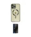 ieg™ iPhone 12 Pro Max Kılıf Nova Işık Özel Seri - Siyah 3D Antistatik Hayalet Cam Ekran Koruyucu