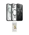 ieg™ iPhone 12 Pro Max Kılıf Nova Işık Özel Seri - Siyah Mat Seramik Nano Ekran Koruyucu