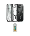 ieg™ iPhone 12 Pro Max Kılıf Nova Işık Özel Seri - Siyah Polymer Nano Ekran Koruyucu