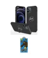 ieg™ iPhone 12 Pro Max Kılıf Odak Form Prime - Siyah 18D Cam Ekran Koruyucu