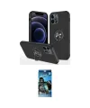 ieg™ iPhone 12 Pro Max Kılıf Odak Form Prime - Siyah 34D Izgaralı Cam