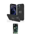 ieg™ iPhone 12 Pro Max Kılıf Odak Form Prime - Siyah 360 Mat Full Body Arka Koruyucu