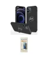 ieg™ iPhone 12 Pro Max Kılıf Odak Form Prime - Siyah 6D Mat Seramik Hayalet Nano Ekran Koruyucu