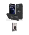 ieg™ iPhone 12 Pro Max Kılıf Odak Form Prime - Siyah Bilvis Hayalet Cam Ekran Koruyucu