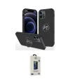 ieg™ iPhone 12 Pro Max Kılıf Odak Form Prime - Siyah Bilvis Hayalet Cam Ekran Koruyucu