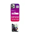 ieg™ iPhone 12 Pro Max Kılıf Siluet Çizgi Koleksiyonu - Şeffaf Temperli Cam Ekran Koruyucu