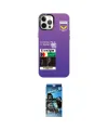 ieg™ iPhone 12 Pro Max Kılıf Siluet Çizgi Koleksiyonu - Siyah 34D Izgaralı Cam