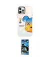 ieg™ iPhone 12 Pro Max Kılıf Siluet Çizgi Koleksiyonu - Siyah 34D Izgaralı Cam
