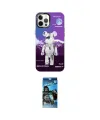 ieg™ iPhone 12 Pro Max Kılıf Siluet Çizgi Koleksiyonu - Siyah 34D Izgaralı Cam