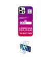 ieg™ iPhone 12 Pro Max Kılıf Siluet Çizgi Koleksiyonu - Siyah 3D Antistatik Cam Ekran Koruyucu