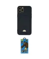 ieg™ iPhone 12 Pro Max Kılıf Vadi Çizgi Prime - Siyah 18D Cam Ekran Koruyucu