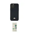 ieg™ iPhone 12 Pro Max Kılıf Vadi Çizgi Prime - Siyah 20D Premium Cam Ekran Koruyucu