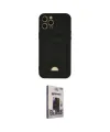 ieg™ iPhone 12 Pro Max Kılıf Vadi Çizgi Prime - Siyah Bilvis Hayalet Cam Ekran Koruyucu