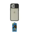 ieg™ iPhone 12 Pro Max Kılıf Vadi Çizgi - Siyah 18D Cam Ekran Koruyucu