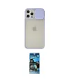 ieg™ iPhone 12 Pro Max Kılıf Vadi Çizgi - Siyah 34D Izgaralı Cam