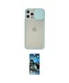 ieg™ iPhone 12 Pro Max Kılıf Vadi Çizgi - Siyah 34D Izgaralı Cam