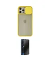 ieg™ iPhone 12 Pro Max Kılıf Vadi Çizgi - Siyah 3D Antistatik Hayalet Cam Ekran Koruyucu