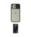 ieg™ iPhone 12 Pro Max Kılıf Vadi Çizgi - Siyah 3D Antistatik Hayalet Cam Ekran Koruyucu