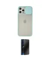 ieg™ iPhone 12 Pro Max Kılıf Vadi Çizgi - Siyah 3D Antistatik Hayalet Cam Ekran Koruyucu