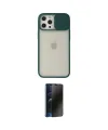 ieg™ iPhone 12 Pro Max Kılıf Vadi Çizgi - Siyah 3D Antistatik Hayalet Cam Ekran Koruyucu