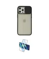 ieg™ iPhone 12 Pro Max Kılıf Vadi Çizgi - Siyah 3D Antistatik Seramik Nano Ekran Koruyucu