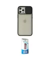ieg™ iPhone 12 Pro Max Kılıf Vadi Çizgi - Siyah 5D Eko Cam Ekran Koruyucu