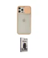 ieg™ iPhone 12 Pro Max Kılıf Vadi Çizgi - Siyah Bilvis Hayalet Cam Ekran Koruyucu