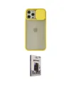 ieg™ iPhone 12 Pro Max Kılıf Vadi Çizgi - Siyah Bilvis Hayalet Cam Ekran Koruyucu