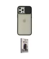 ieg™ iPhone 12 Pro Max Kılıf Vadi Çizgi - Siyah Bilvis Hayalet Cam Ekran Koruyucu
