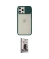 ieg™ iPhone 12 Pro Max Kılıf Vadi Çizgi - Siyah Bilvis Hayalet Cam Ekran Koruyucu
