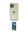 ieg™ iPhone 12 Pro Max Kılıf Vadi Minimal - Siyah 34D Izgaralı Cam