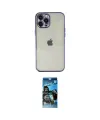 ieg™ iPhone 12 Pro Max Kılıf Vadi Minimal - Siyah 34D Izgaralı Cam