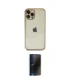 ieg™ iPhone 12 Pro Max Kılıf Vadi Minimal - Siyah 3D Antistatik Hayalet Cam Ekran Koruyucu